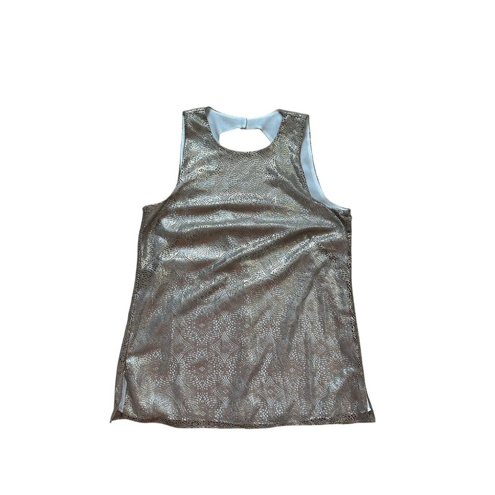 W by Worth Gold Metallic Lace Tank Top Size 4
